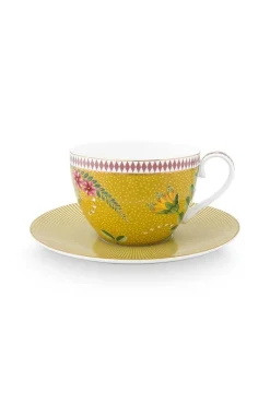 Pip Studio Porzellan Sets|Cappuccino Tasse|La Majorelle Set/2 Cappuccino Tasse & Undertasse Gelb