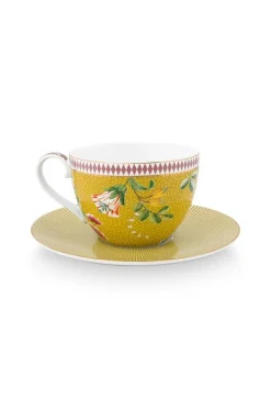 Pip Studio Porzellan Sets|Cappuccino Tasse|La Majorelle Set/2 Cappuccino Tasse & Undertasse Gelb