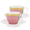 Pip Studio Porzellan Sets|Espresso Tasse|La Majorelle Set/2 Espresso Tassen & Untertassen Rosa