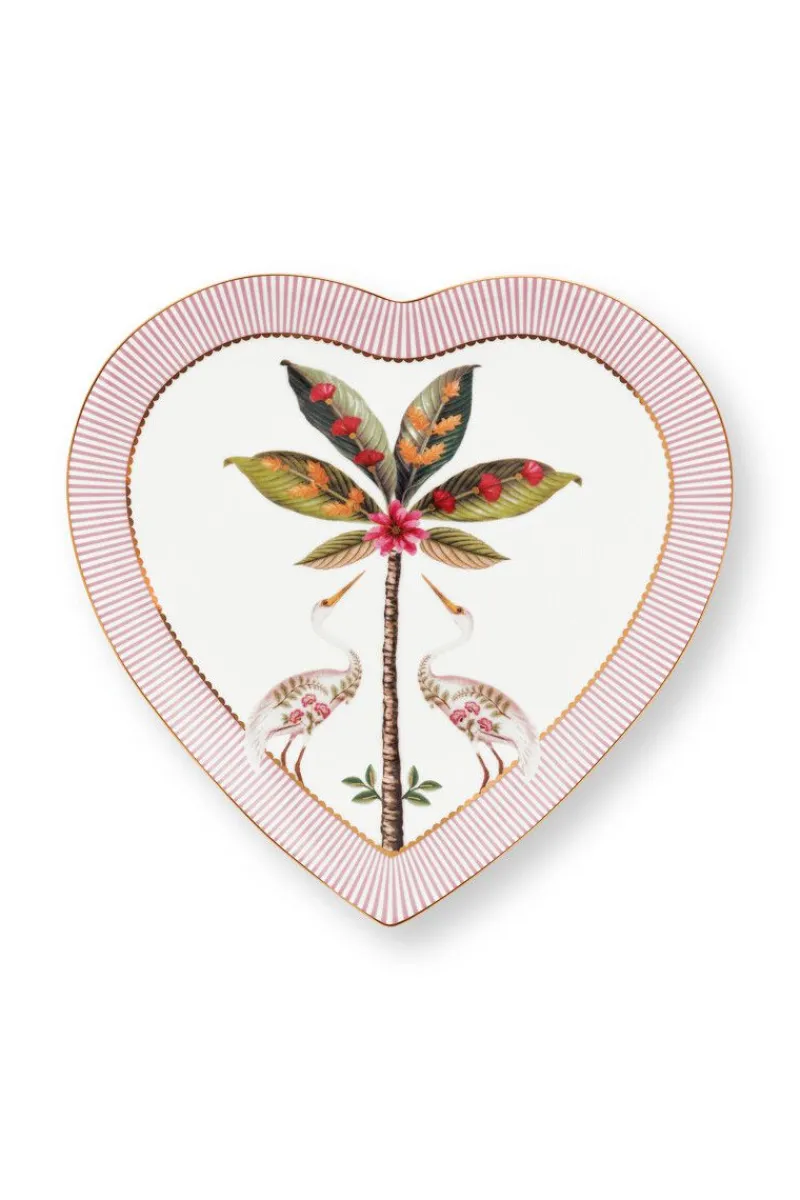 Pip Studio Frühstücksteller|La Majorelle Set/2 Herz Form Teller Rosa