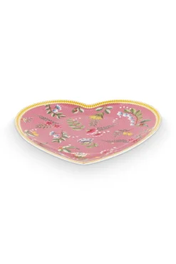 Pip Studio Frühstücksteller|La Majorelle Set/2 Herz Form Teller Rosa