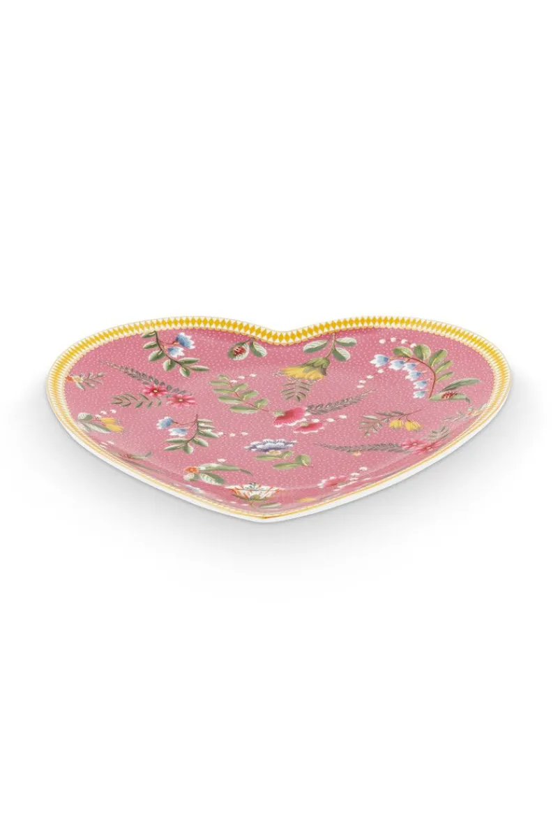 Pip Studio Frühstücksteller|La Majorelle Set/2 Herz Form Teller Rosa