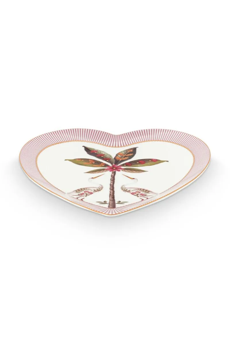 Pip Studio Frühstücksteller|La Majorelle Set/2 Herz Form Teller Rosa
