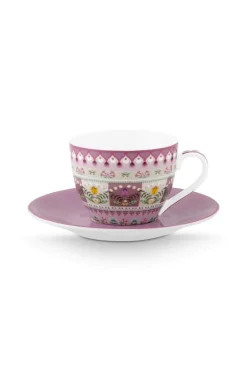 Pip Studio Espresso Tasse|Tasse & Untertasse|Lily & Lotus Espresso Tasse & Untertasse Lila Violett