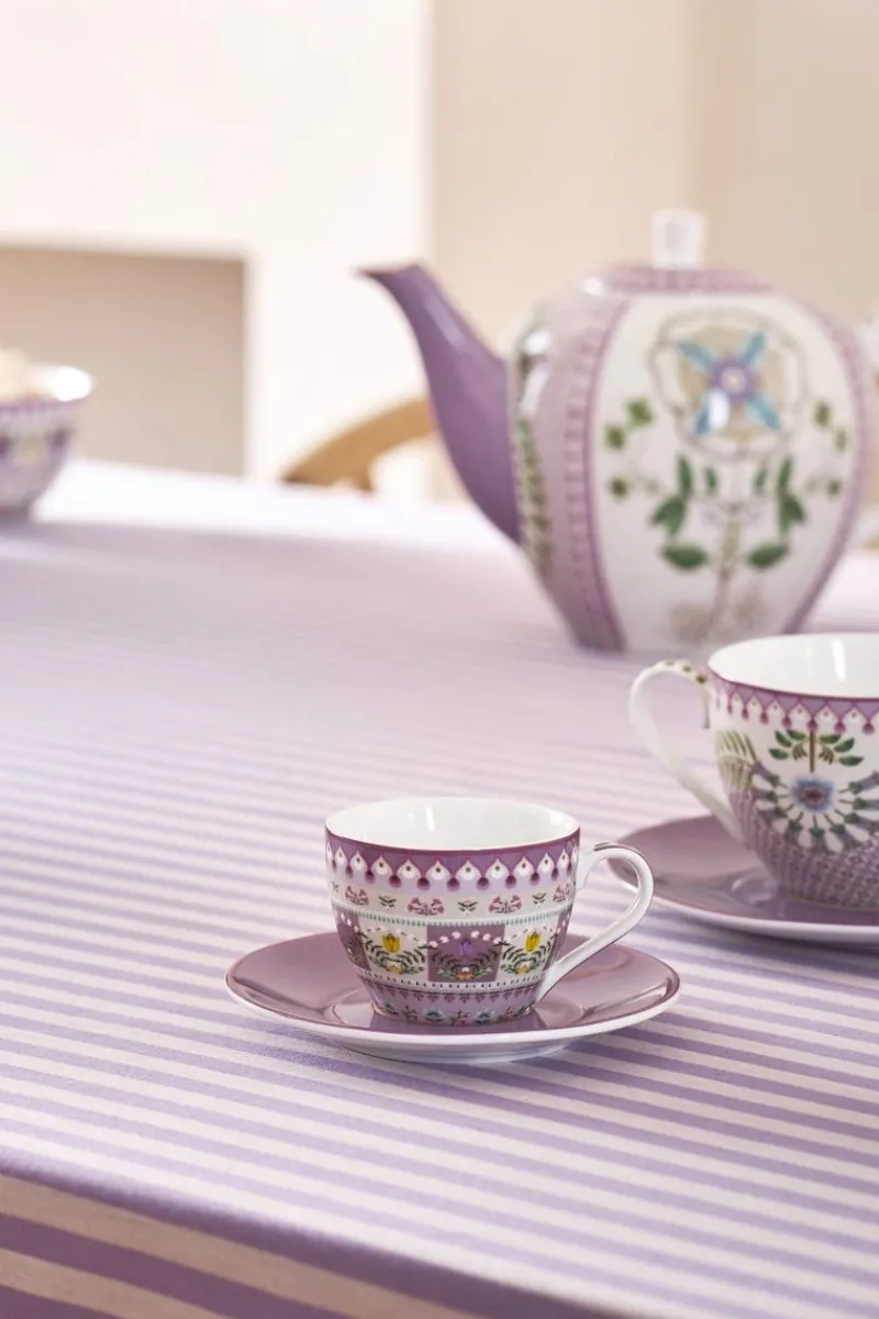 Pip Studio Espresso Tasse|Tasse & Untertasse|Lily & Lotus Espresso Tasse & Untertasse Lila Violett