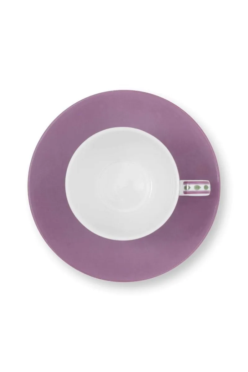 Pip Studio Espresso Tasse|Tasse & Untertasse|Lily & Lotus Espresso Tasse & Untertasse Lila Violett