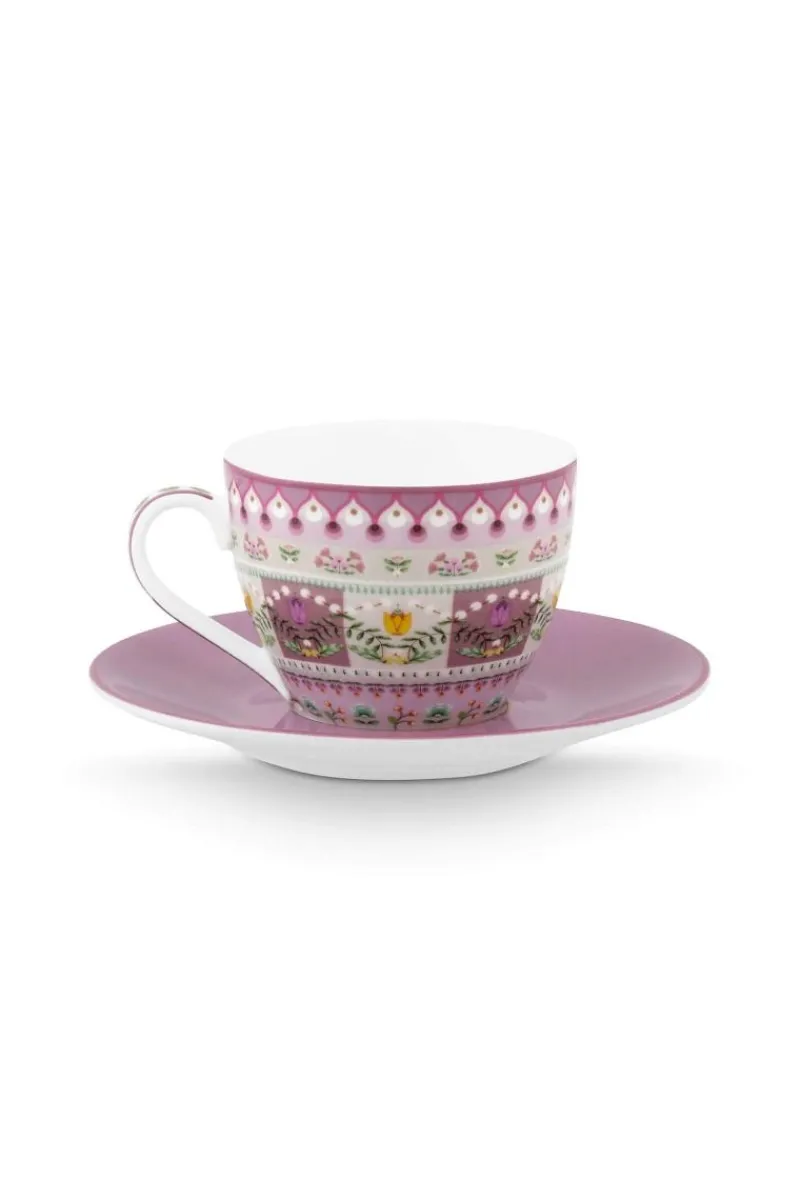 Pip Studio Espresso Tasse|Tasse & Untertasse|Lily & Lotus Espresso Tasse & Untertasse Lila Violett