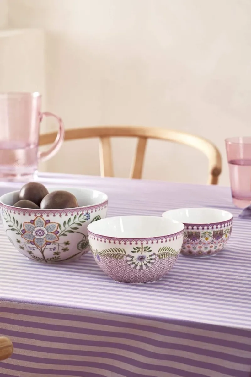Pip Studio Porzellan Sets|Lily & Lotus Frühstück Set/3 Lila Violett