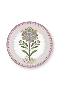 Pip Studio Frühstücksteller|Lily & Lotus Frühstücksteller Lila 21cm Weiß