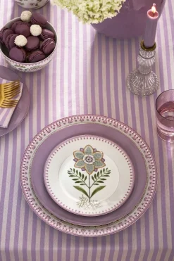 Pip Studio Frühstücksteller|Lily & Lotus Frühstücksteller Lila 21cm Weiß