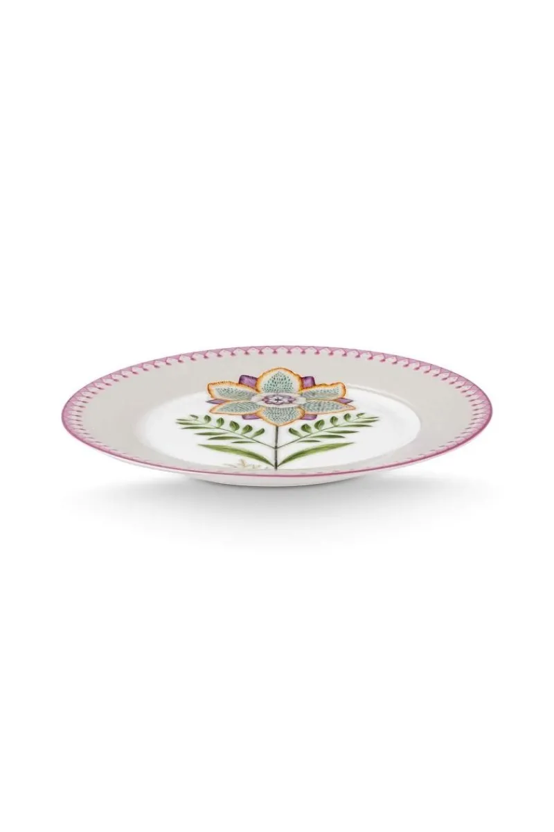 Pip Studio Frühstücksteller|Lily & Lotus Frühstücksteller Lila 21cm Weiß