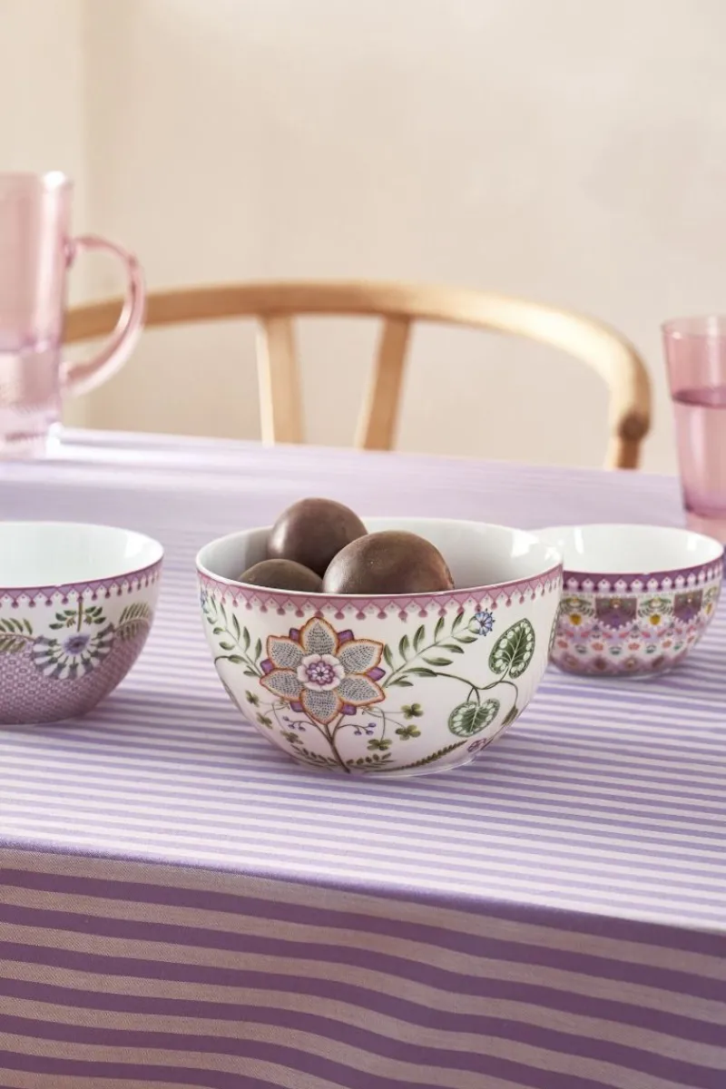 Pip Studio Schalen|Lily & Lotus Schale Lila 18cm Weiß