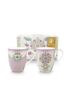 Pip Studio Porzellan Sets|Teetassen|Lily & Lotus Set/2 Tassen Gross Lila 350ml Violett
