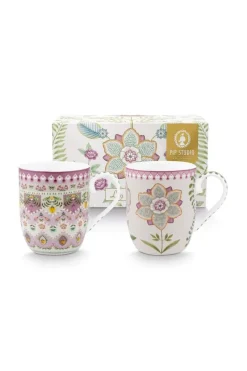 Pip Studio Porzellan Sets|Kaffeetassen|Lily & Lotus Set/2 Tassen Klein Lila 145ml Violett