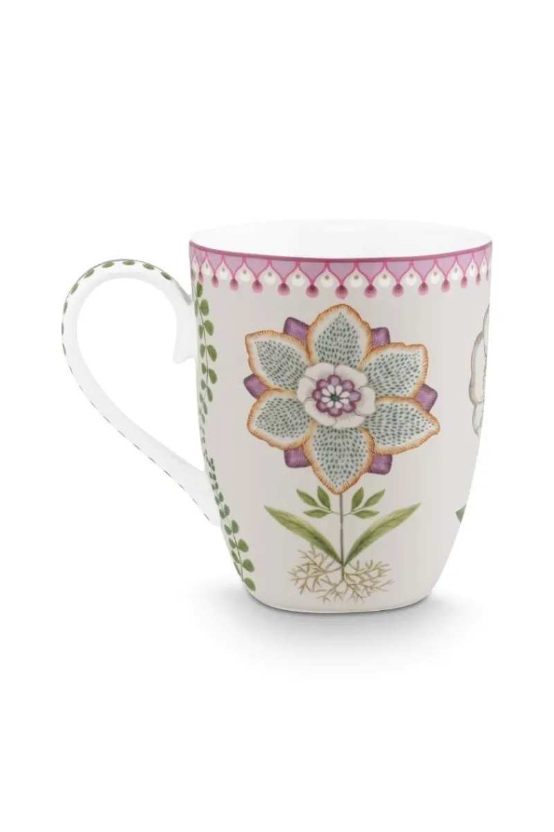 Pip Studio Teetassen|Lily & Lotus Tasse Gross Lila 350ml Weiß