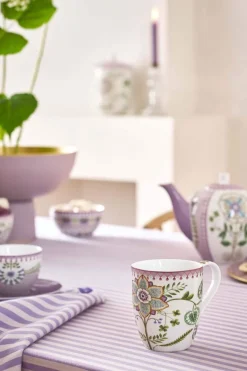 Pip Studio Teetassen|Lily & Lotus Tasse XL Lila 450ml Weiß
