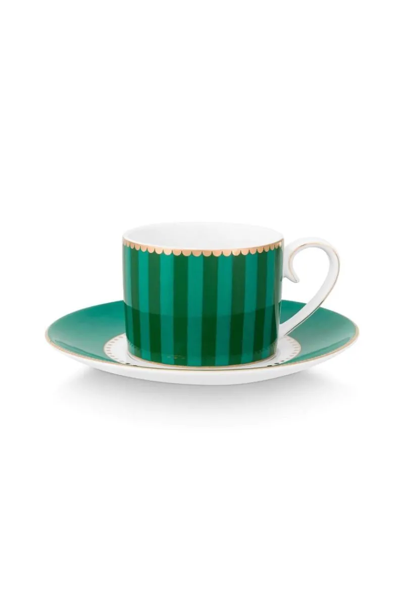Pip Studio Espresso Tasse|Tasse & Untertasse|Love Birds Espresso Tasse & Untertasse Grün