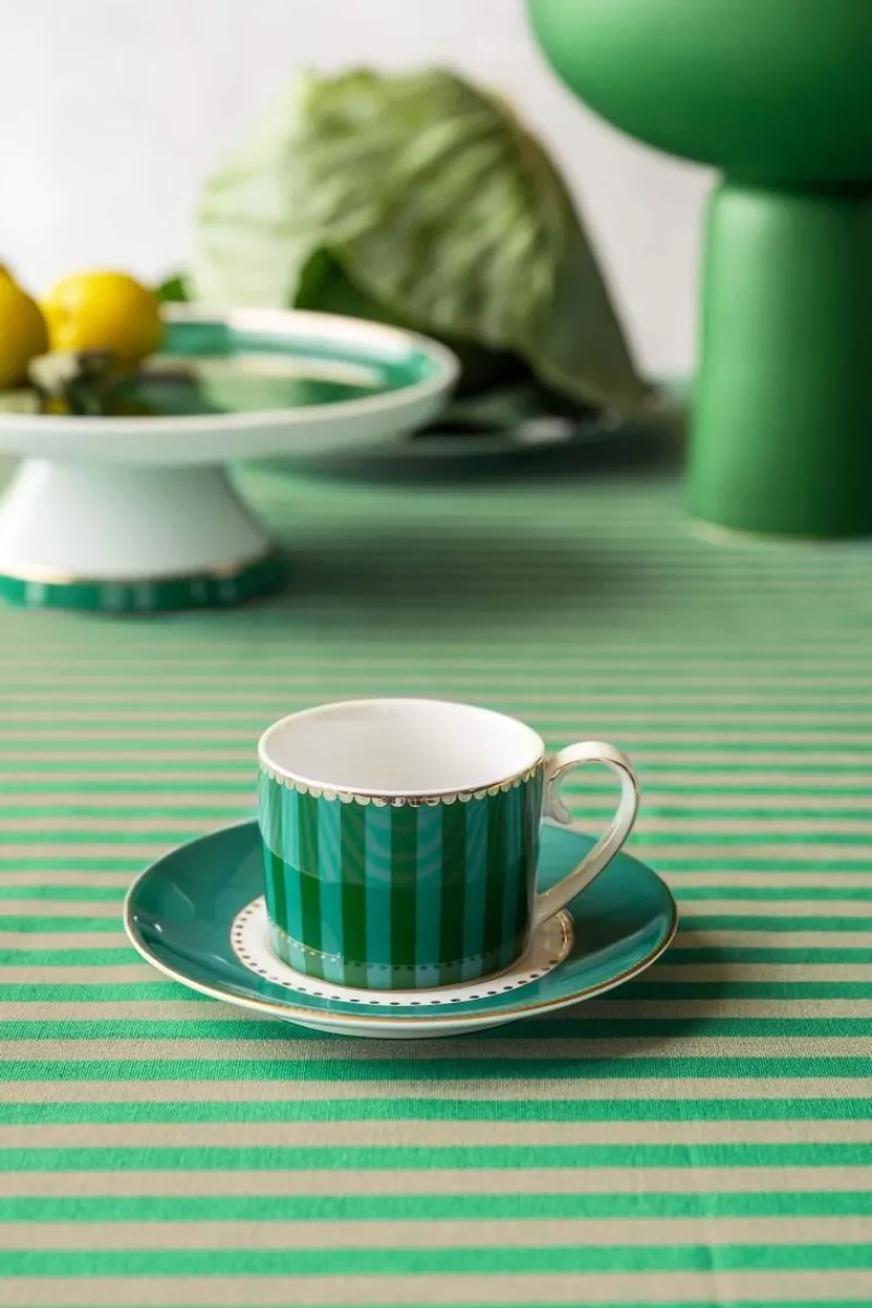 Pip Studio Espresso Tasse|Tasse & Untertasse|Love Birds Espresso Tasse & Untertasse Grün