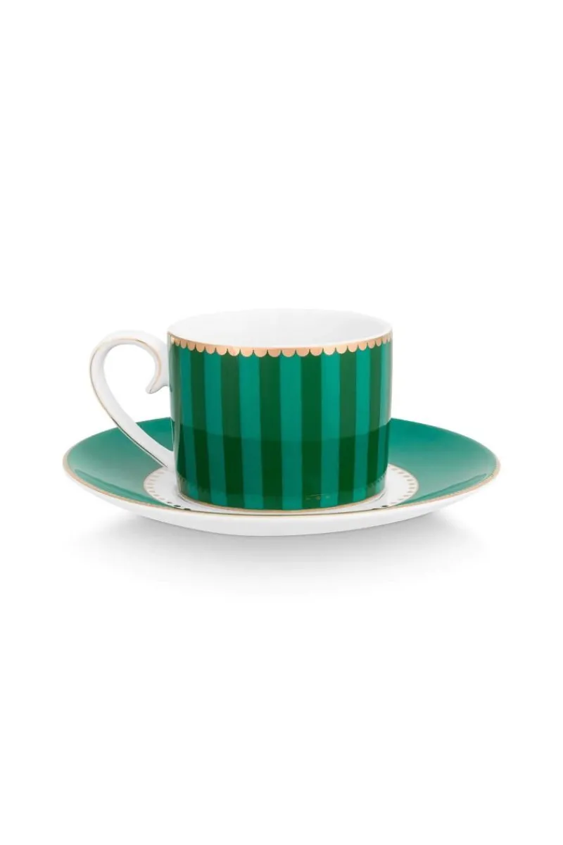 Pip Studio Espresso Tasse|Tasse & Untertasse|Love Birds Espresso Tasse & Untertasse Grün