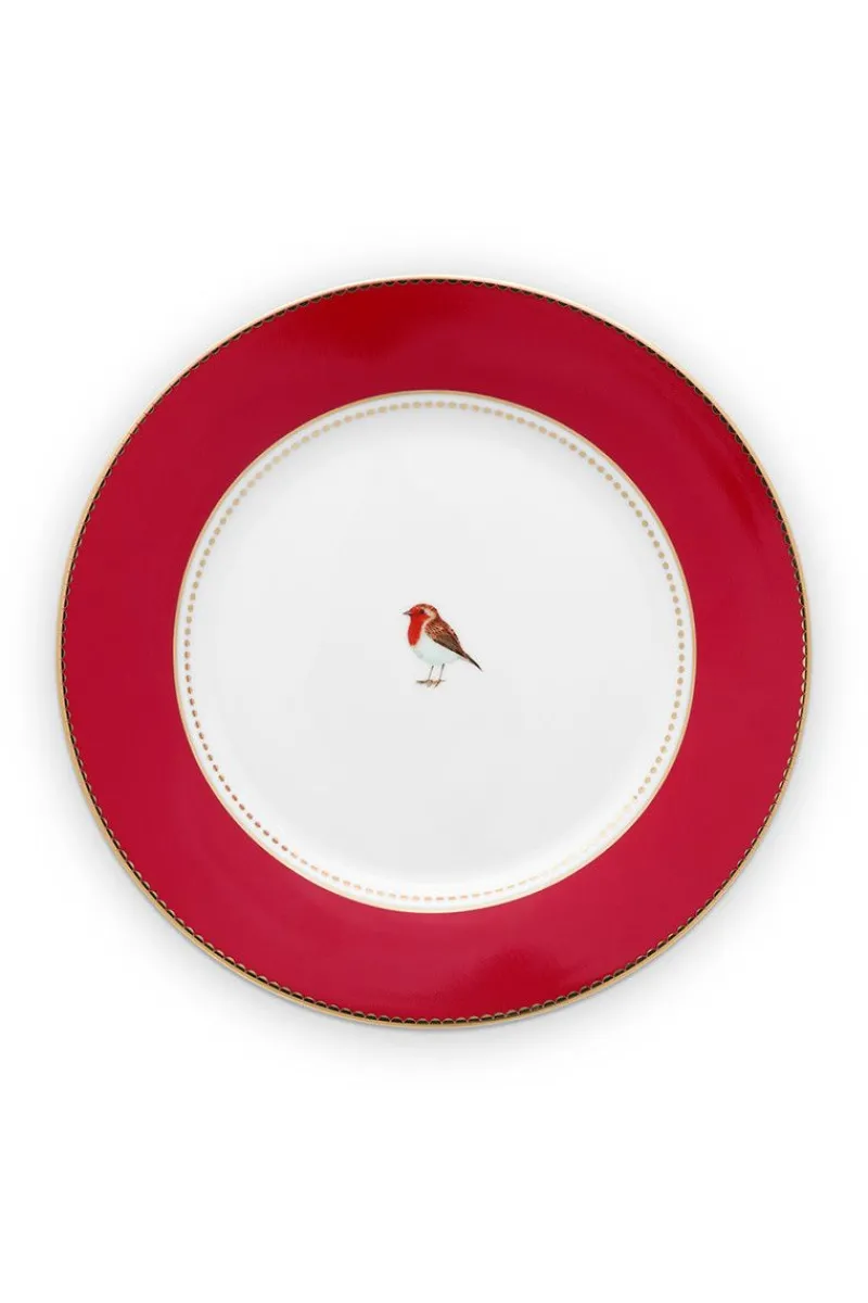 Pip Studio Frühstücksteller|Love Birds Frühstücksteller 21 cm Rot
