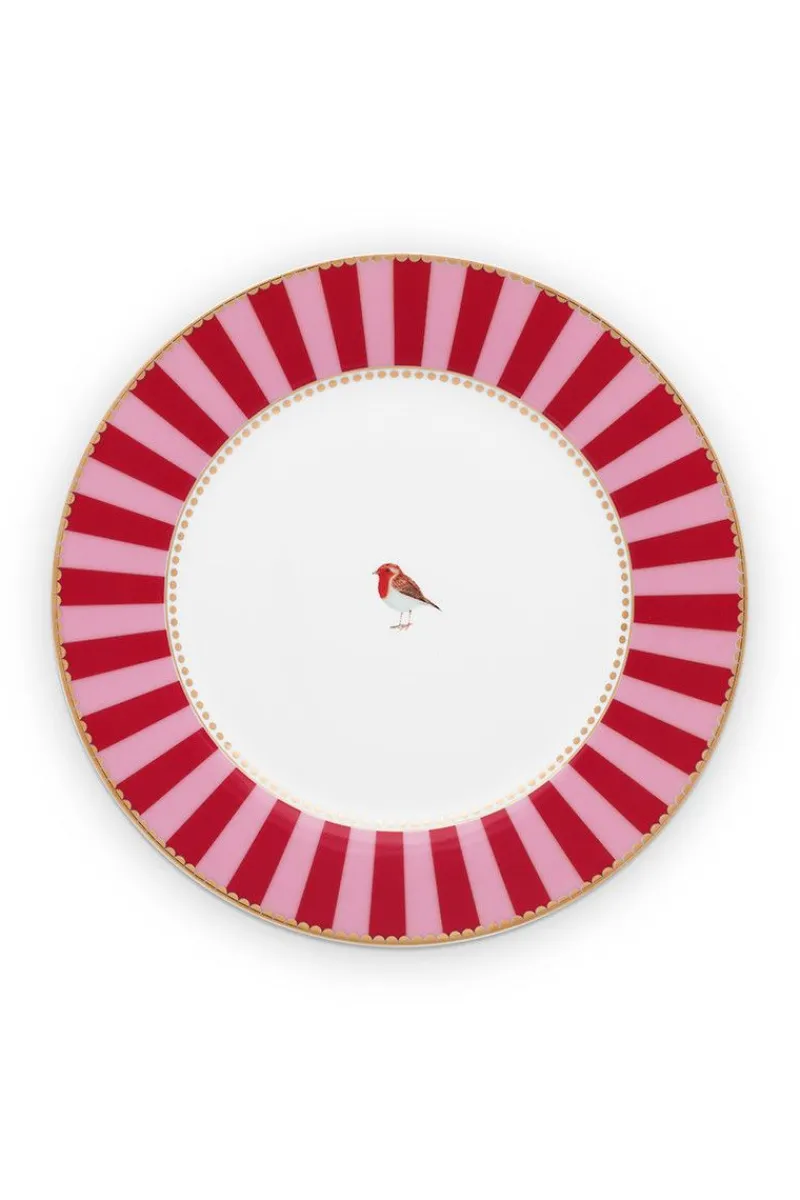 Pip Studio Frühstücksteller|Love Birds Frühstücksteller Rot/ 21 cm Rosa