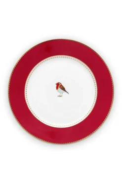 Pip Studio Gebäckteller|Love Birds Gebäckteller 17 cm Rot
