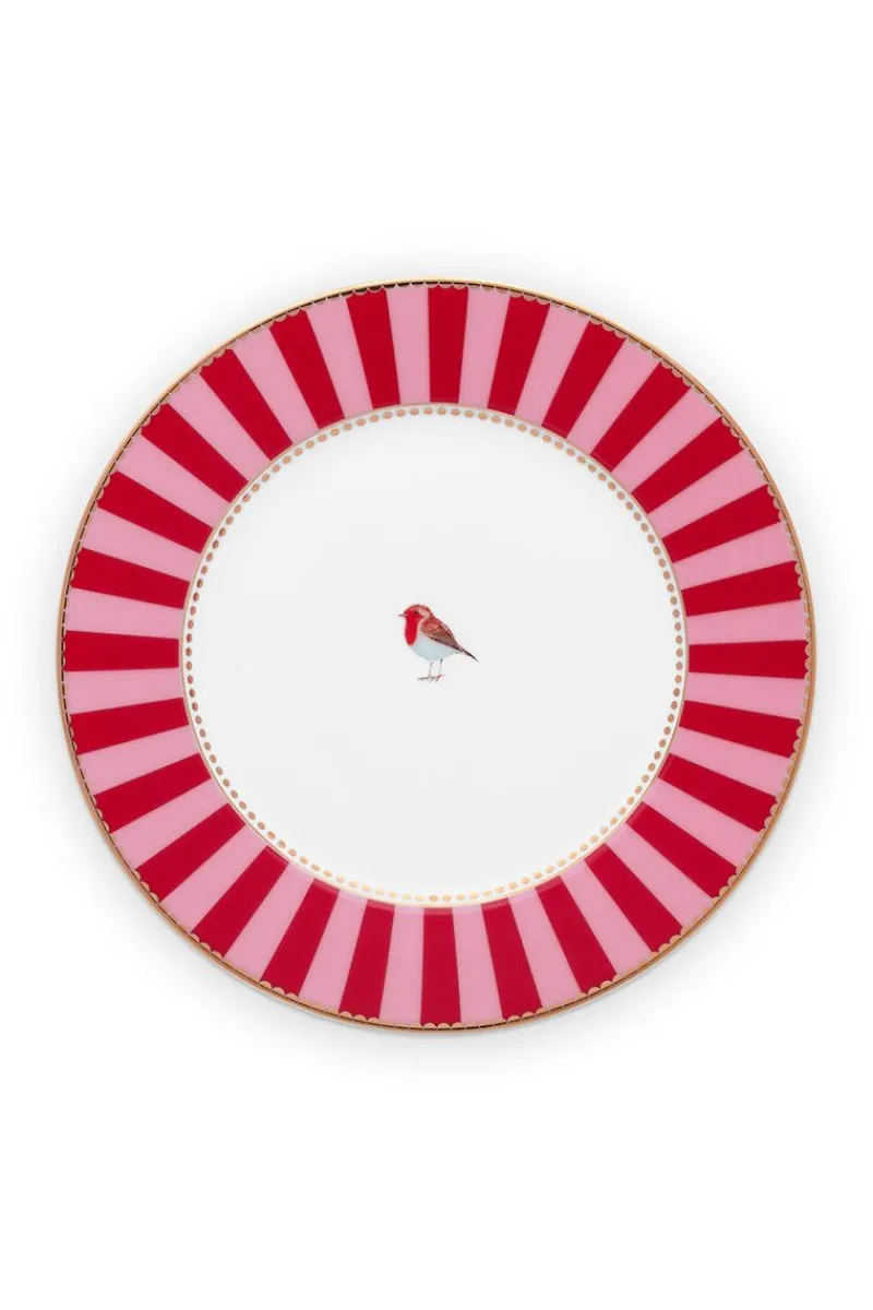Pip Studio Gebäckteller|Love Birds Gebäckteller Rot/ 17 cm Rosa