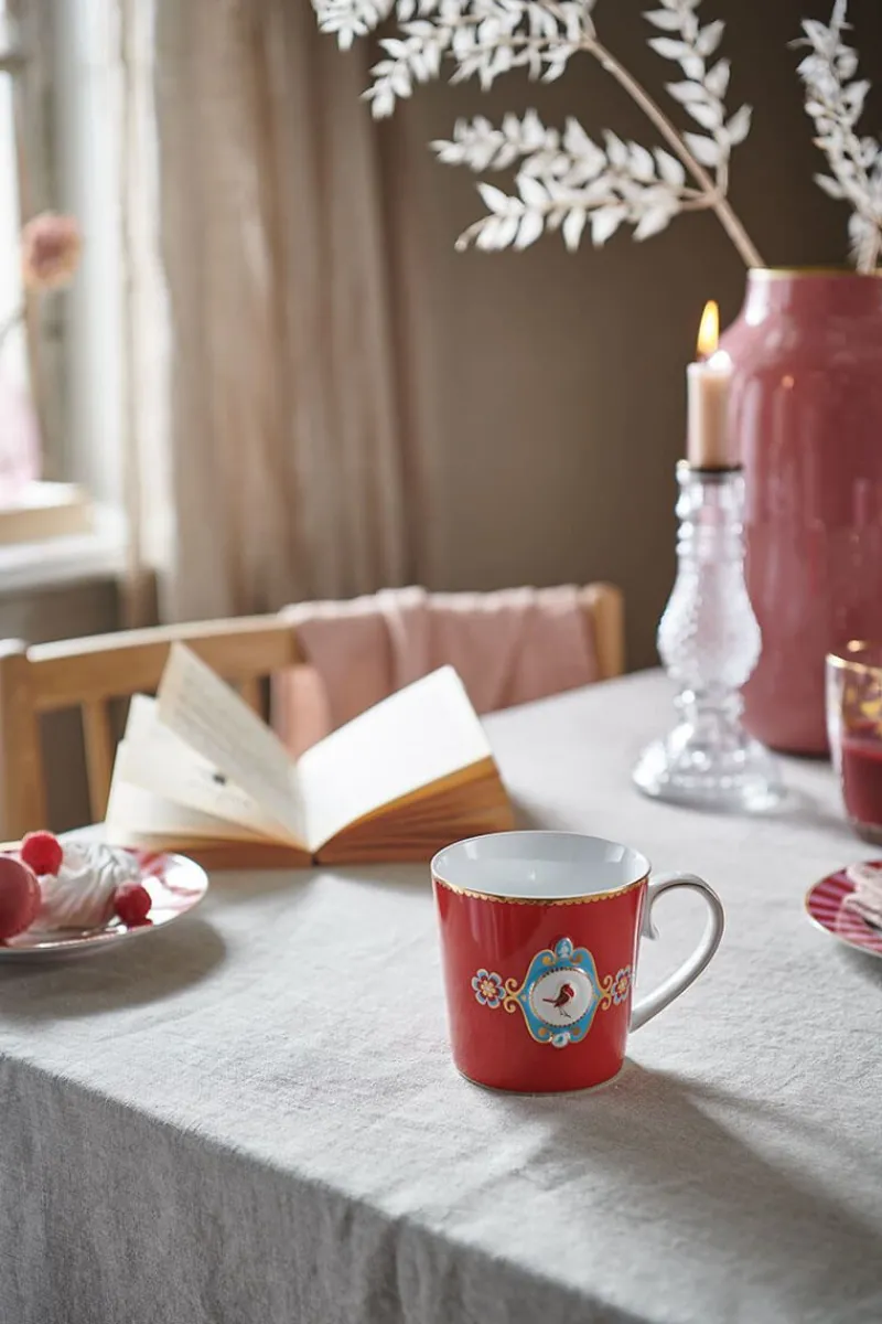 Pip Studio Teetassen|Kaffeetassen|Love Birds Tasse Gross Rot