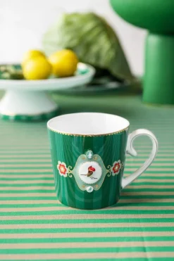 Pip Studio Teetassen|Love Birds Tasse Gross Streifen Grün