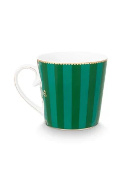 Pip Studio Teetassen|Love Birds Tasse Gross Streifen Grün