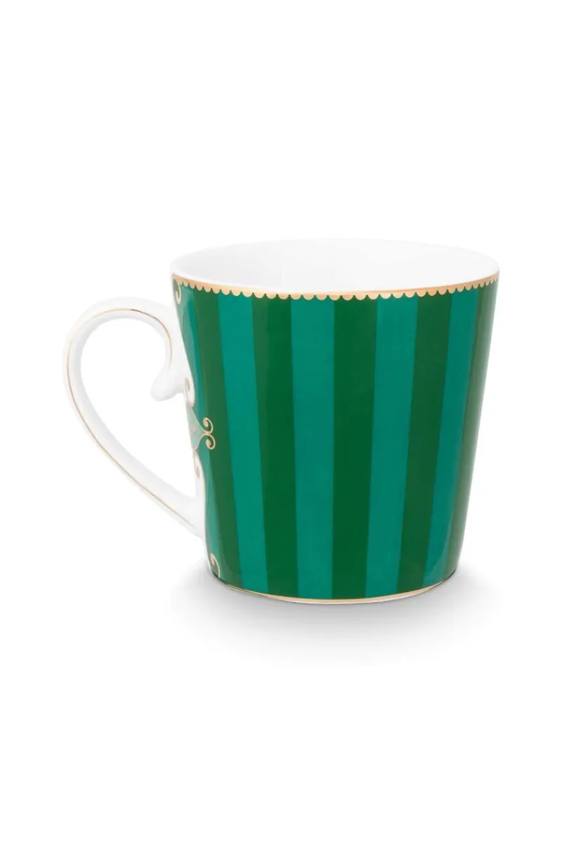 Pip Studio Teetassen|Love Birds Tasse Gross Streifen Grün