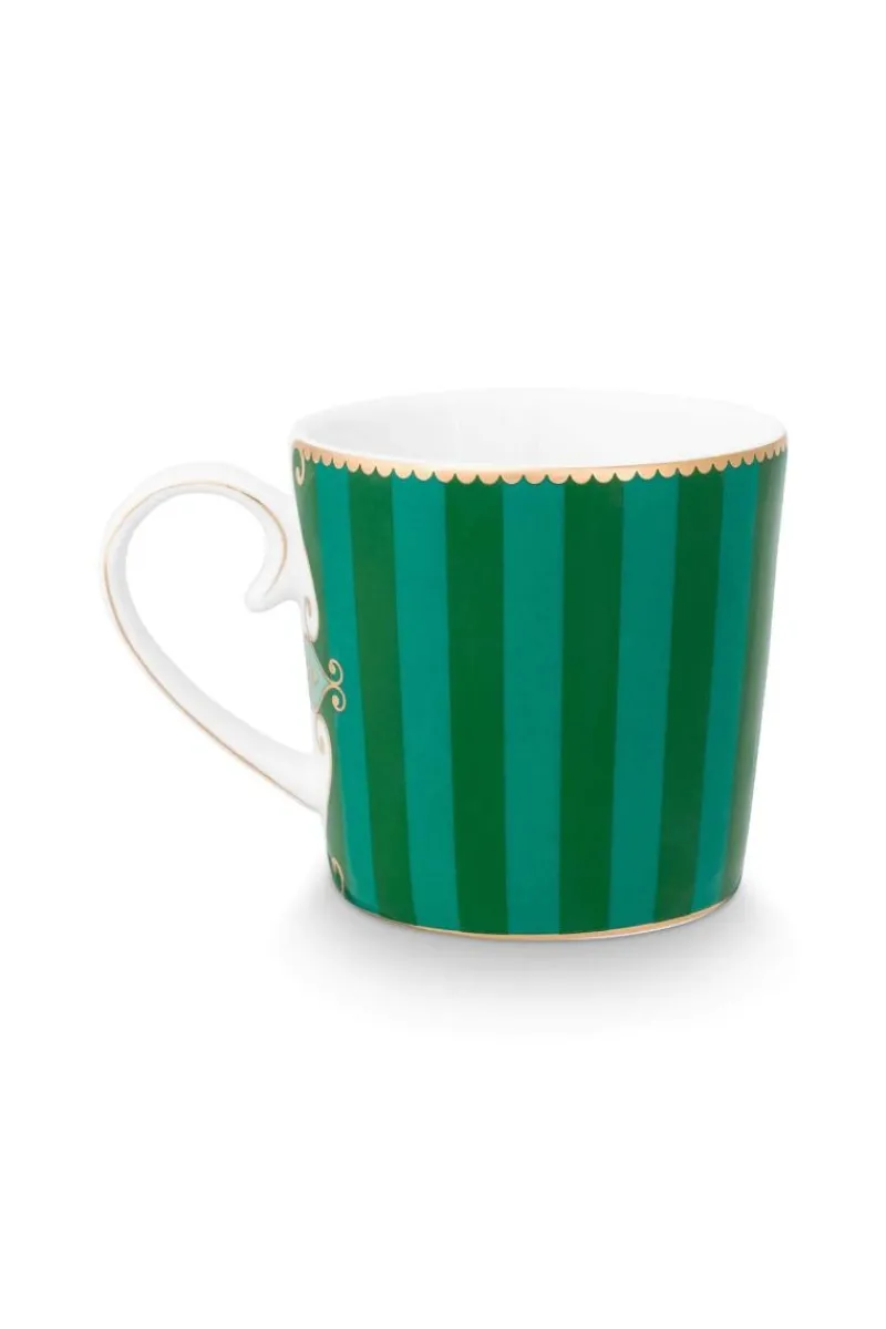 Pip Studio Kaffeetassen|Love Birds Tasse Klein Streifen Grün
