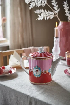 Pip Studio Teekannen|Love Birds Teekanne Medium Rot/Rosa