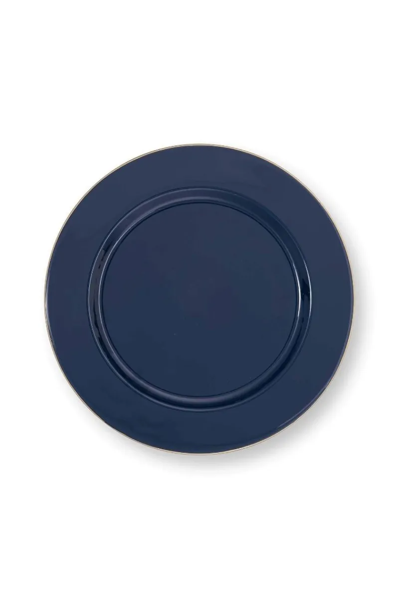 Pip Studio Schalen Und Tabletts|Obstschalen|Metall Schale Dunkel 32cm Blau