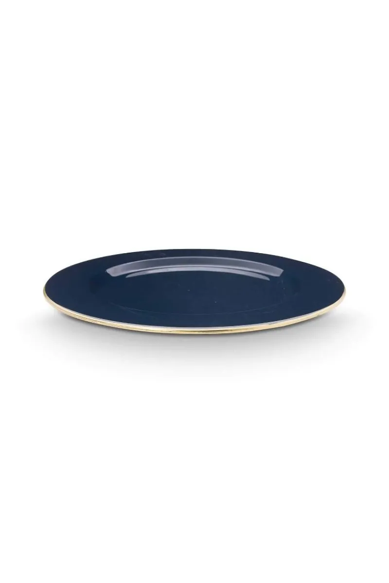 Pip Studio Schalen Und Tabletts|Obstschalen|Metall Schale Dunkel 32cm Blau