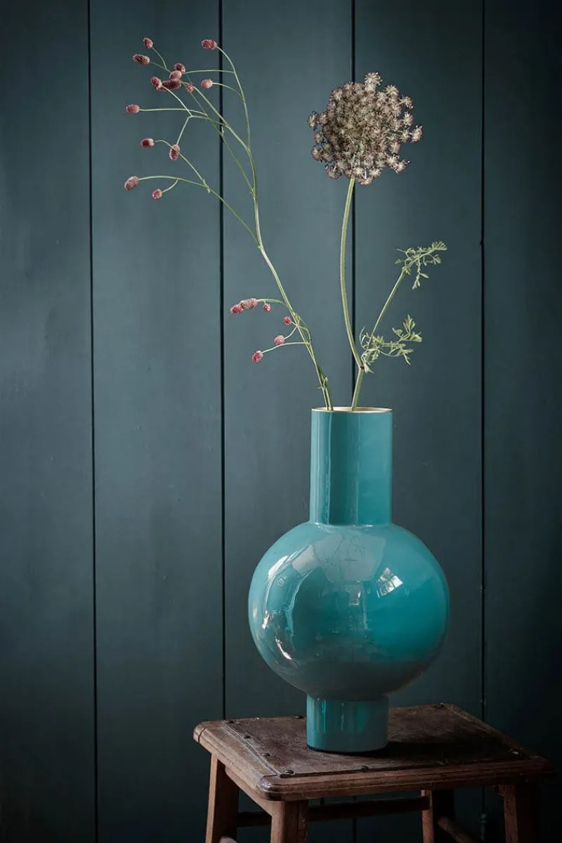 Pip Studio Große Vasen|Metall Vase Dunkel 40cm Grün