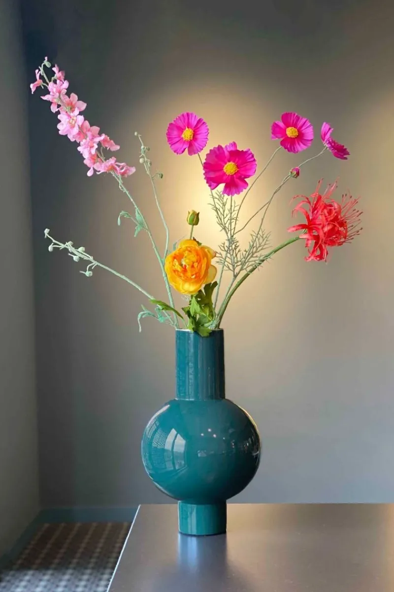 Pip Studio Große Vasen|Metall Vase Dunkel 40cm Grün