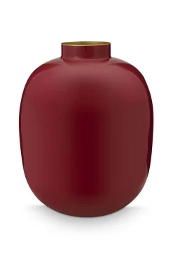 Pip Studio Große Vasen|Metall Vase Dunkel 32cm Rot