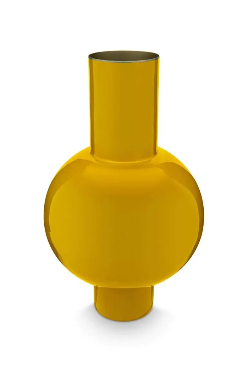 Pip Studio Große Vasen|Metall Vase 40cm Gelb