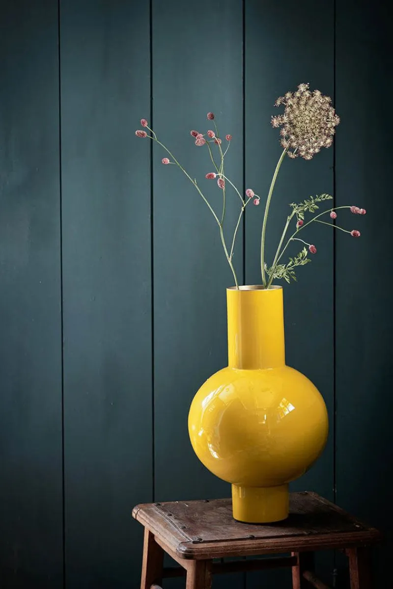Pip Studio Große Vasen|Metall Vase 40cm Gelb