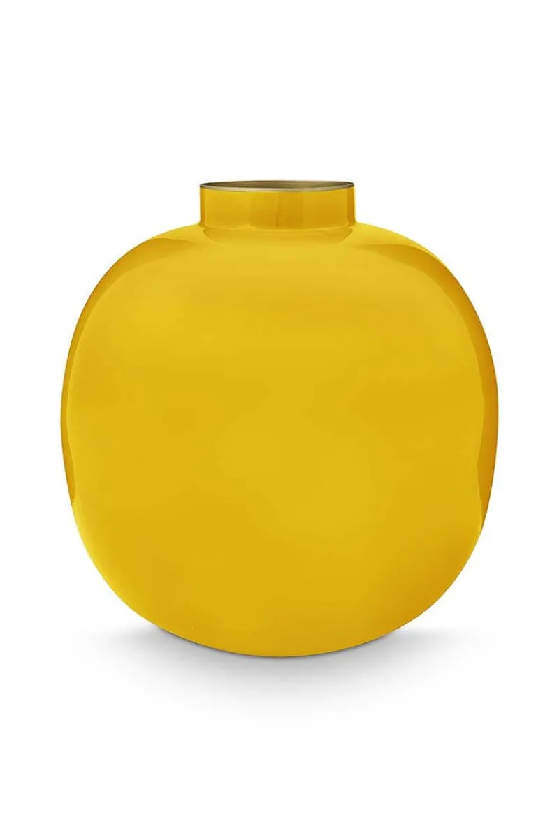 Pip Studio Große Vasen|Metall Vase Gelb 23cm