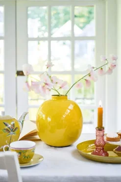 Pip Studio Große Vasen|Metall Vase Gelb 23cm