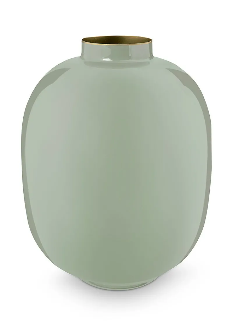 Pip Studio Große Vasen|Metall Vase 32cm Grün