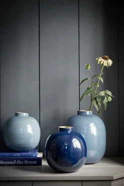 Pip Studio Große Vasen|Metall Vase Hellblau 23cm