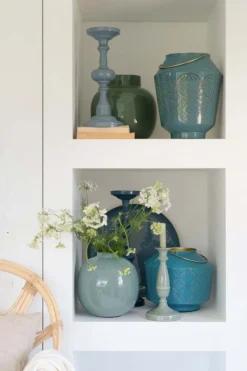 Pip Studio Große Vasen|Metall Vase Hellblau 23cm