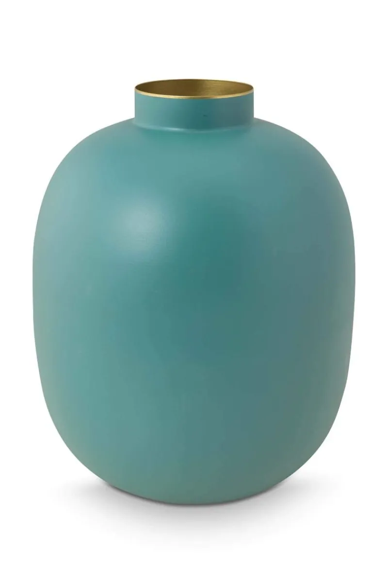 Pip Studio Große Vasen|Metall Vase Matte Hell 32cm Blau