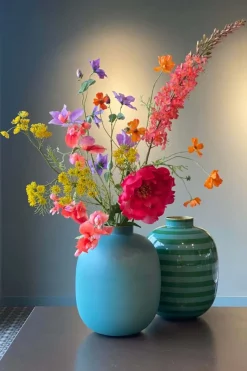 Pip Studio Große Vasen|Metall Vase Matte Hell 32cm Blau