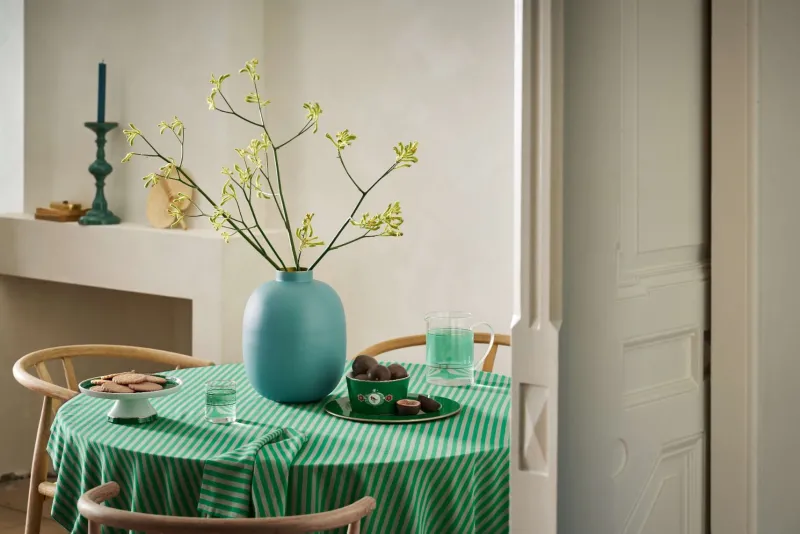 Pip Studio Große Vasen|Metall Vase Matte Hell 32cm Blau