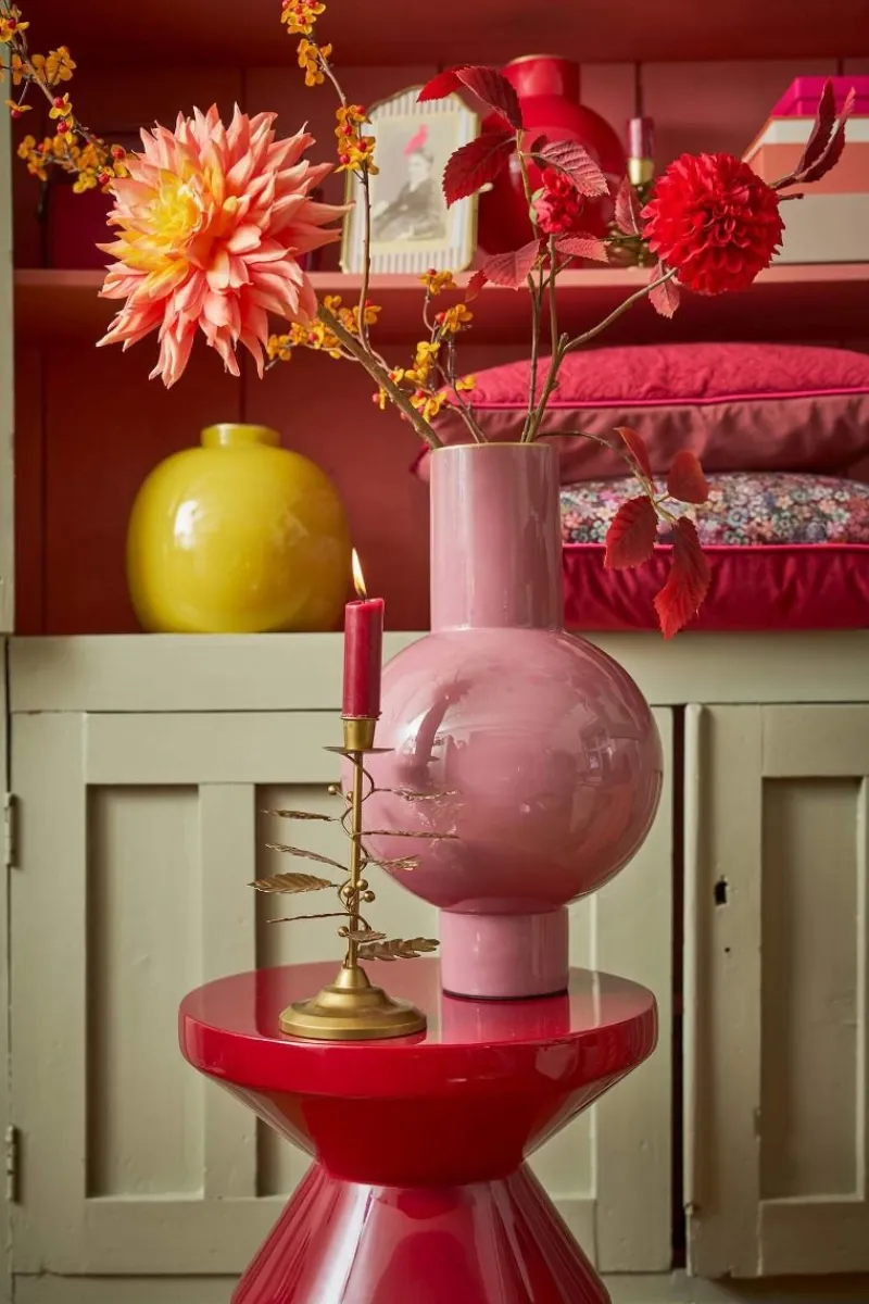 Pip Studio Große Vasen|Metall Vase 40cm Rosa