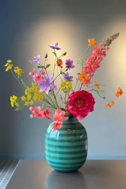 Pip Studio Große Vasen|Metall Vase Stripes 32cm Grün